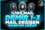 ⭐%100 DEMİR 1-3 RANDOM MAİL DEĞİŞEN HESAP⭐