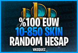 ⭐ %100 EUW 10-850 Skin Garantili Random Hesap ⭐