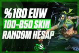 ⭐%100 EUW 100-850 SKİN RANDOM HESAP⭐