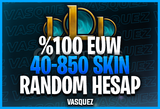 ⭐ %100 EUW 40-850 Skin Garantili Random Hesap ⭐