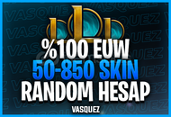 ⭐ %100 EUW 50-850 Skin Garantili Random Hesap ⭐