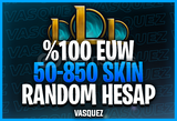 ⭐ %100 EUW 50-850 Skin Garantili Random Hesap ⭐