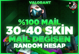⭐%100 MAİL DEĞİŞEN 30-40 SKİN RANDOM HESAP⭐