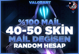 ⭐%100 MAİL DEĞİŞEN 40-50 SKİN RANDOM HESAP⭐