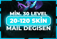 ⭐️%100 MAİL DEĞİŞEN 20-120 SKİN RANDOM⭐️ ⭐️%100 MAİL DEĞİŞEN 20-120 SKİN RANDOM⭐️