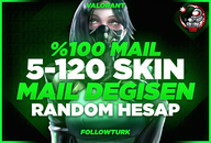 ⭐%100 MAİL DEĞİŞEN 5-120 SKİN RANDOM HESAP⭐