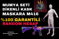 %100 MUMYA SETİ DİKENLİ KASK MASKARA RANDOM