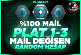 ⭐%100 PLAT 1-3 RANDOM MAİL DEĞİŞEN HESAP⭐