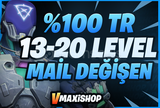 ⭐[100% TR] 13-20 LEVEL MAİL DEĞİŞEN HESAP