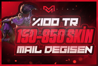 ⭐%100 TR 150-850 SKİN MAİL DEĞİŞEN HESAP⭐
