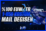 ⭐️%100 [TR/EUW 1-850 SKİN] MAİL DEĞİŞEN HESAP⭐️