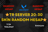 ⭐%100 TR SERVER 20-30 SKİN RANDOM HESAP⭐