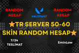⭐%100 TR SERVER 50-60 SKİN RANDOM HESAP⭐