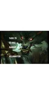 %100 TR SERVER 50-850 VİP RANDOM HESAPLAR