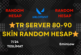 ⭐%100 TR SERVER 80-90 SKİN RANDOM HESAP⭐