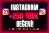 ⭐%100 TÜRK⭐ ANINDA 250 KALİTELİ TÜRK BEĞENİ!