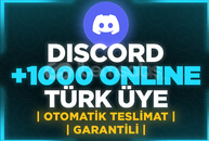 ⭐[%100 TÜRK] DİSCORD 1000 ONLİNE ÜYE GARANTİLİ