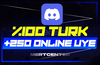 ⭐[%100 TÜRK] DİSCORD ONLİNE 250 ÜYE⭐