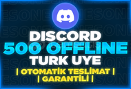 ⭐[%100 TÜRK] DİSCORD OFFLİNE 500 ÜYE⭐