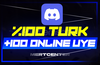 ⭐[%100 TÜRK] DİSCORD ONLİNE 100 ÜYE⭐