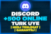 ⭐[%100 TÜRK] DİSCORD ONLİNE 500 ÜYE⭐