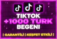 ⭐️[%100 TÜRK] TİKTOK 1000 KALİTELİ BEĞENİ⭐️