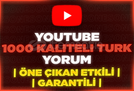 ⭐[%100 TÜRK] YOUTUBE 1000 KALİTELİ YORUM⭐