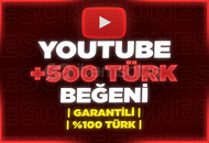 ⭐[%100 TÜRK] YOUTUBE 500 GERÇEK BEĞENİ⭐