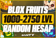 ⭐[1000-2750 LVL]⭐GARANTİ BLOX FRUİT RANDOM HESAP