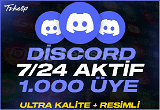1000 7/24 Discord Aktif Üye Ultra Kalite ANLIK
