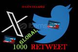 1000 ADET GLOBAL RETWEET (30 GÜN TELAFİLİ)