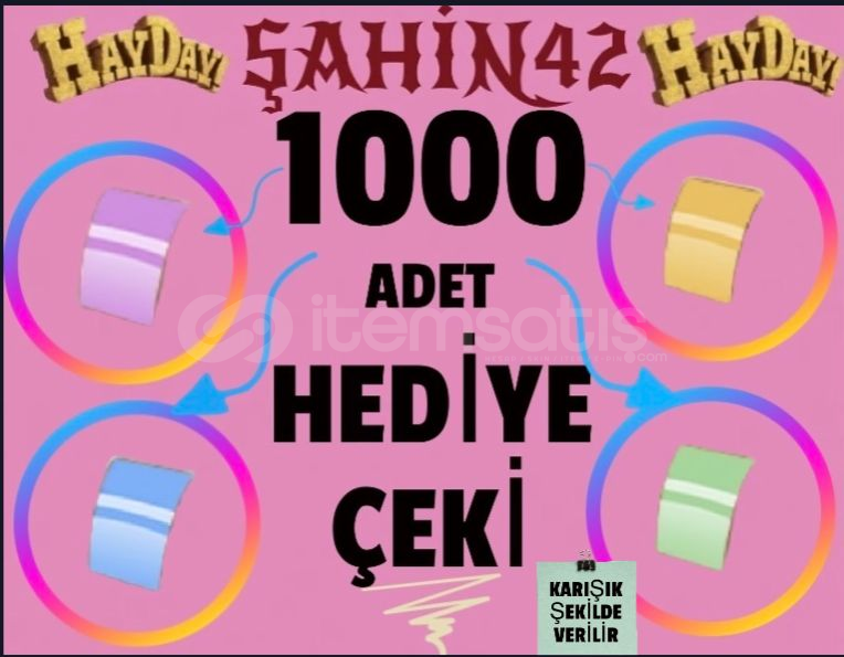 1000 ADET KARIŞIK HEDİYE ÇEKİ  1000 ADET KARIŞIK HEDİYE ÇEKİ
