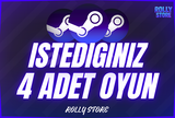 ⚡ İstediğiniz 4 Adet Oyun + Ömür Boyu Garanti ⚡
