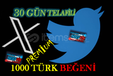 1000 ADET PREMİUM TÜRK BEĞENİ (30 GÜN TELAFİLİ)