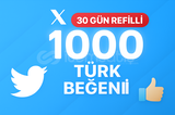 ⭐1000 ADET TÜRK BEĞENİ ANINDA(1 AY REFILL ♻️)