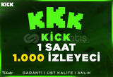 1.000 Aktif İzleyici | 1 Saat | Garanti | Kick