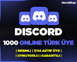 1000 Discord 7/24 Aktif Türk Üye | GARANTİLİ ⭐