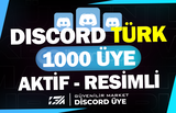 1000 Discord 7/24 Aktif Türk Üye - RESİMLİ