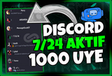 ⭐1000 Discord 7/24 Global Aktif Üye 