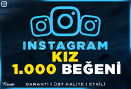 1.000 GERÇEK KIZ BEĞENİ | GARANTİLİ | INSTAGRAM