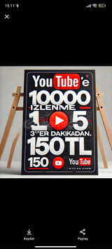 1000 izlenme 3dk dan 150 tl