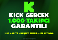 1.000 Kick Gerçek Takipçi - GARANTİLİ & HIZLI