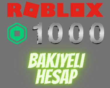 1000 Robux Bakiyeli 0 Hesap/Roblox Hesap/Robux/