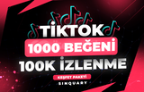 ⭐ 1000 TikTok Like + 100K İzlenme [Keşfet Pkt.]