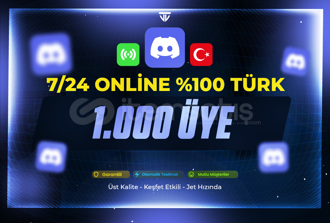 1.000 Türk 7/24 Aktif Üye | Discord - Garanti 1.000 Türk 7/24 Aktif Üye | Discord - Garanti
