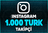 1.000 Türk Takipçi - Garantili - Hızlı
