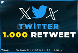 1.000 Twitter Retweet | Garanti | #1