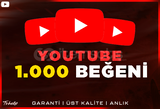 1.000 Youtube Beğeni | GARANTİ | ANLIK