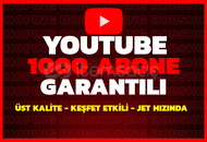 1.000 YouTube Gerçek Abone - GARANTİLİ & HIZLI
