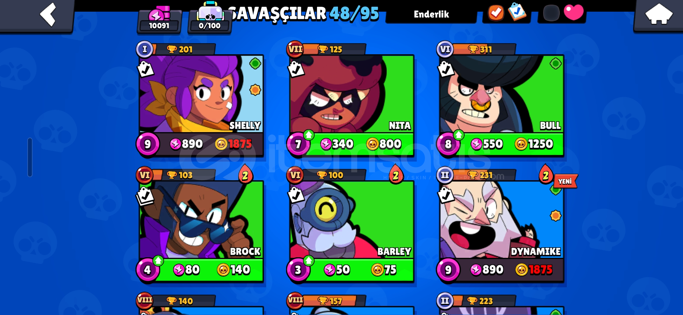 10.000 Kupa Brawls Stars Hesap